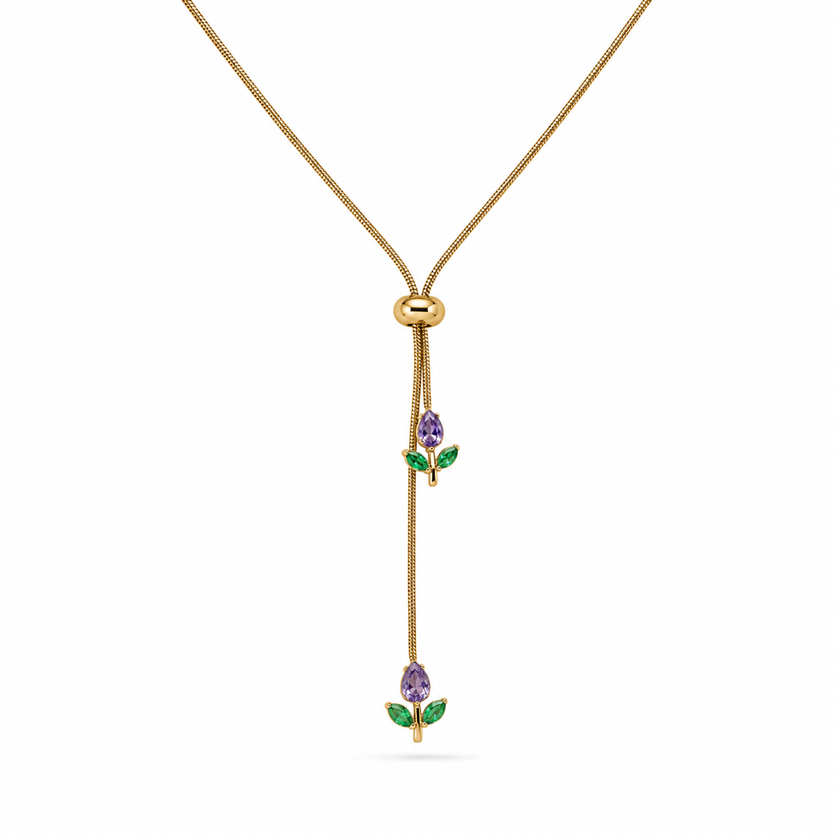 Petal Drop Lariat Necklace