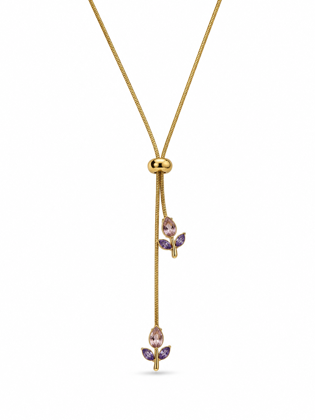 Petal Drop Lariat Necklace