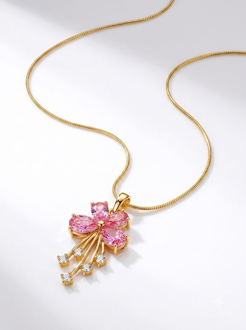 Blush Bloom Drop Necklace