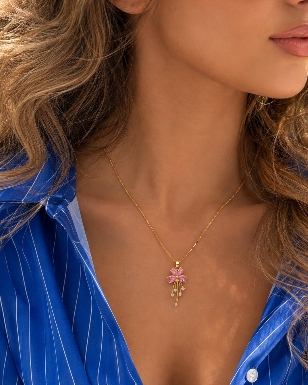 Blush Bloom Drop Necklace